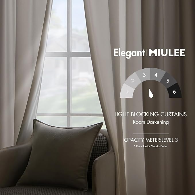 MIULEE Ivory Blackout Velvet Curtains Drapes 84 Inch Long 52"x84" Bedroom | Luxurious Bedroom Living Room Decor, Room Darkening, Thermal Insulated, Rod Pocket Design, Super Soft Fabric