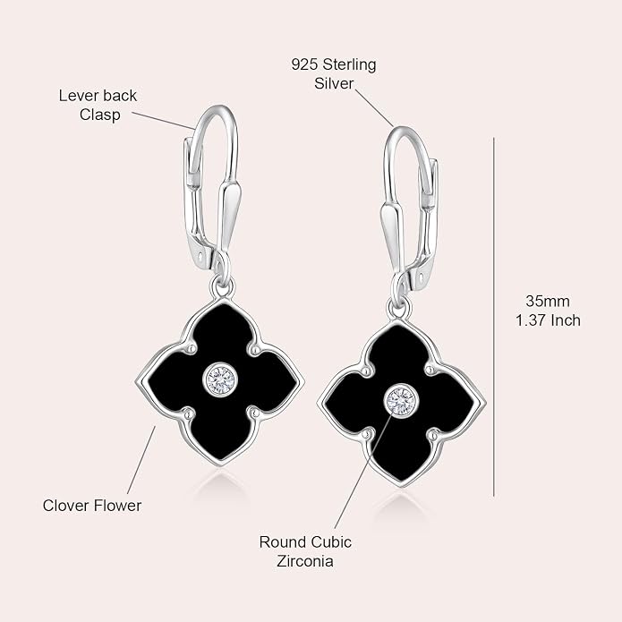 LeCalla Women's Drop & Dangle Earrings | 925 Sterling Silver Leverback Earrings | Lightweight Teardrop Lever Back Drop Dangle Earring for Women