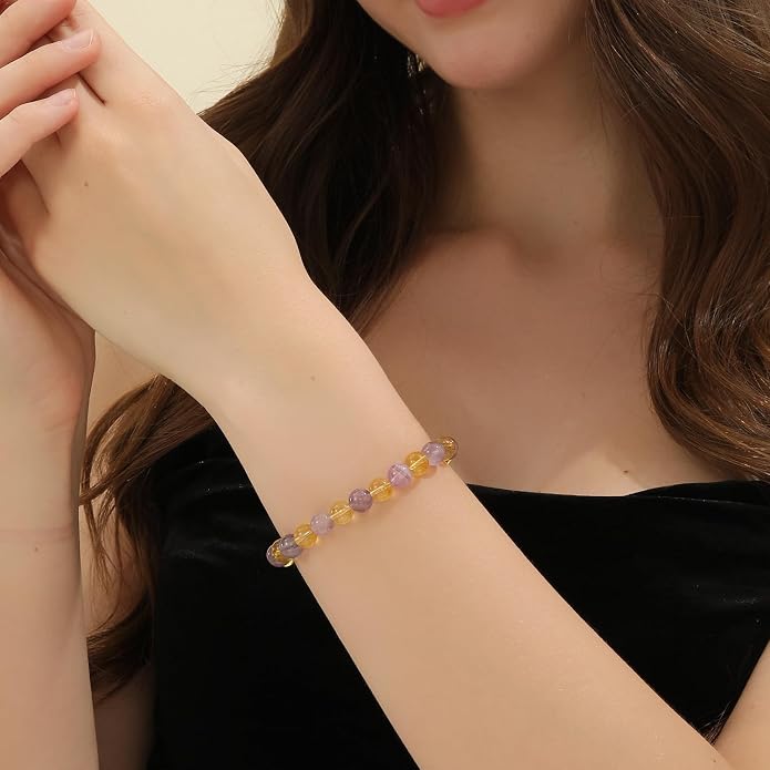 Crystal Vibe - Healing Crystal Bracelet for Women & Men | Natural Gemstone Bead Bracelet | Adjustable Handmade Energy Stone Bracelet | Bracelet for Meditation, Yoga & Daily Wear | Multiple Types