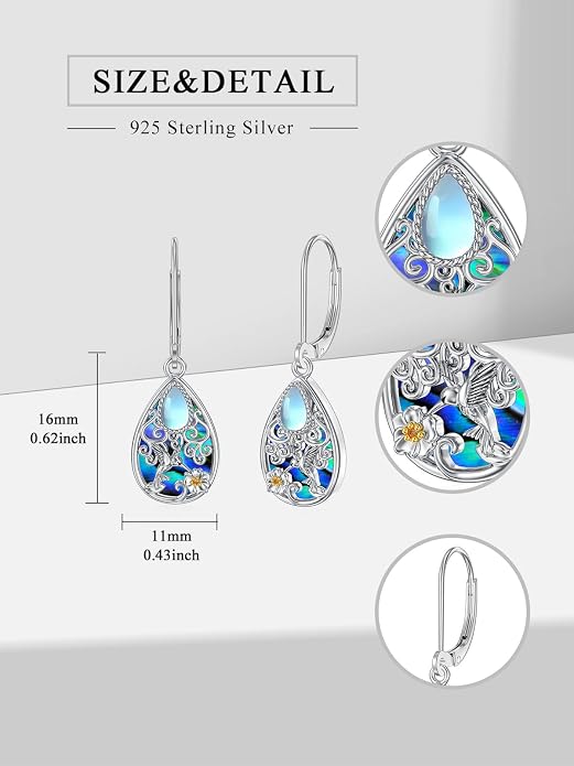 Seiyang Dangle Earrings 925 Sterling Silver Animal/American Flag/Turquoise Dangle Drop Earrings Jewelry Gifts for Women