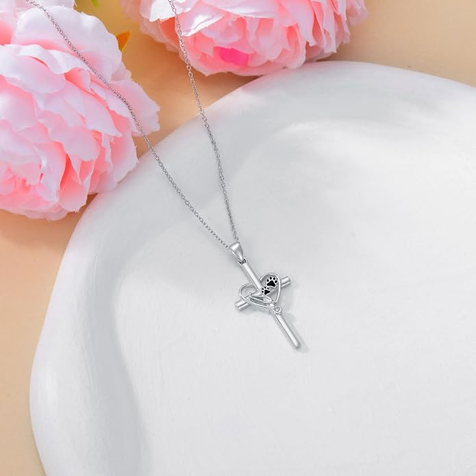Birthstone Veterinary Stethoscope Necklace 925 Sterling Silver Nurse Vet Pendant with Dog Paw Nurse Jewelry Gifts for Veterinarian Nurse Women Veterinarian Gifts