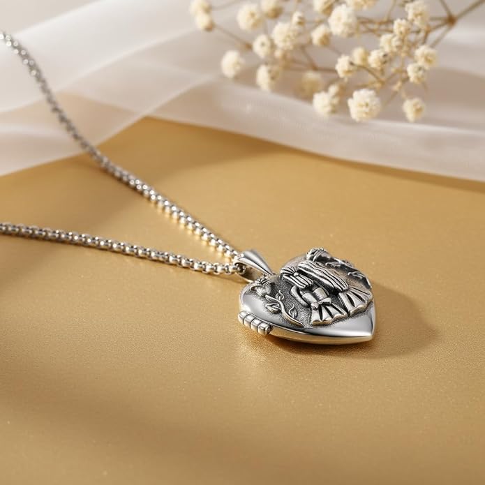 925 Sterling Silver Necklace for Men Women, Birthday Keepsake Jewelry Gifts for Mom Dad Friend