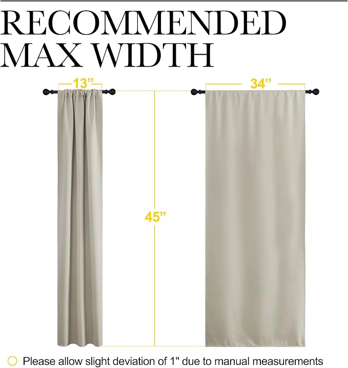 NICETOWN Blackout Curtains for Living Curtains, Room Darkening Window Curtain Panels, Easy-Care Solid Thermal Insulated Draperies/Drapes for Daughter Room (Natural, 2 Panels, 34 by 45)