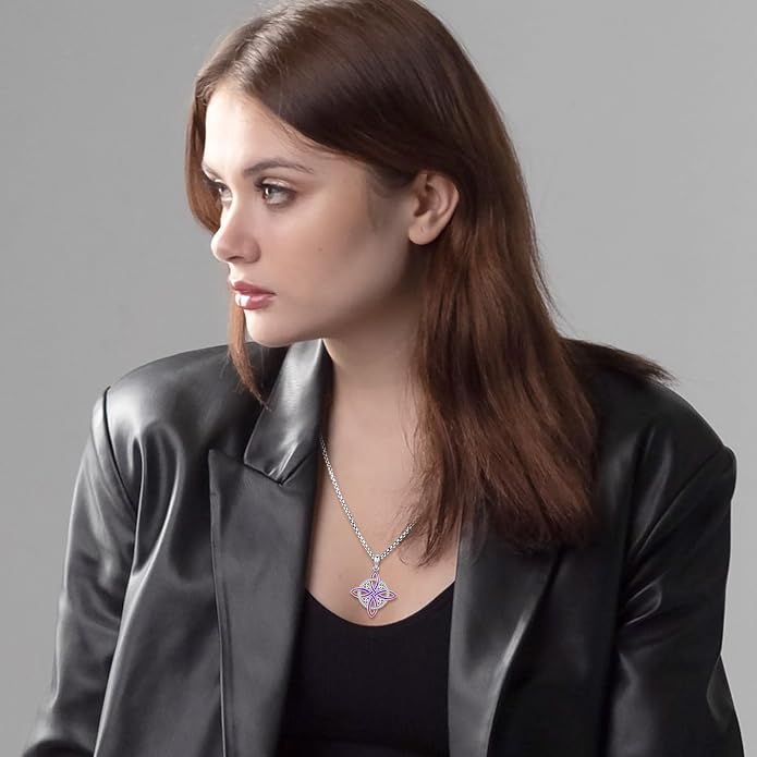 Pentagram/Celtic Knot/Witches Knot/Santa Muerte/Triple Moon Goddess/Baphomet/Hecate Necklace Sterling Silver Magic Wiccan Amulet Pagan Jewelry for Women Men