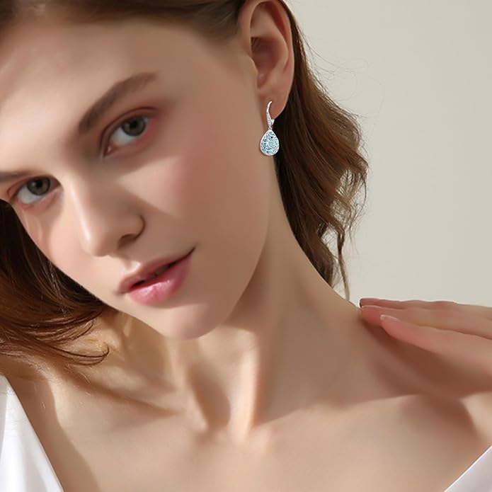 Trendy Dangle Earrings for Women Teen Girls Sterling Silver 12 Birthstone Earrings Minimalist Hypoallergenic Earrings for Sensitive Ears Jewelry Gifts