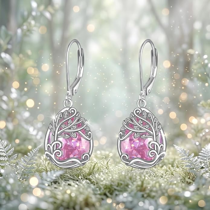 Teardrop Tree of Life/Filigree Earrings for Women Dangle Leverback Earrings Jewelry Gift Anniversary For Her