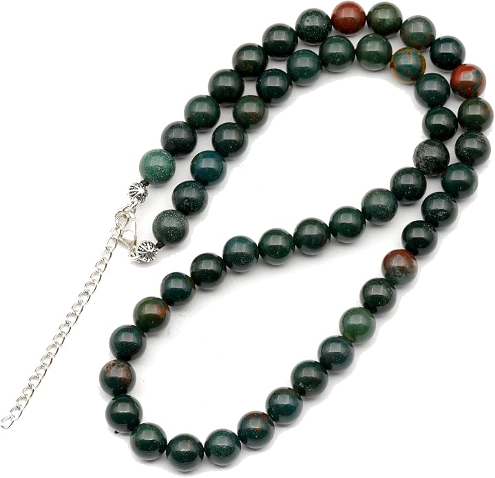 Natural Gemstone Beaded Choker Necklace | 8mm Handmade Adjustable Jewelry for Men & Women | Chakra Balancing Crystal Necklace | Spiritual Gift | Macrame Cord with Extender