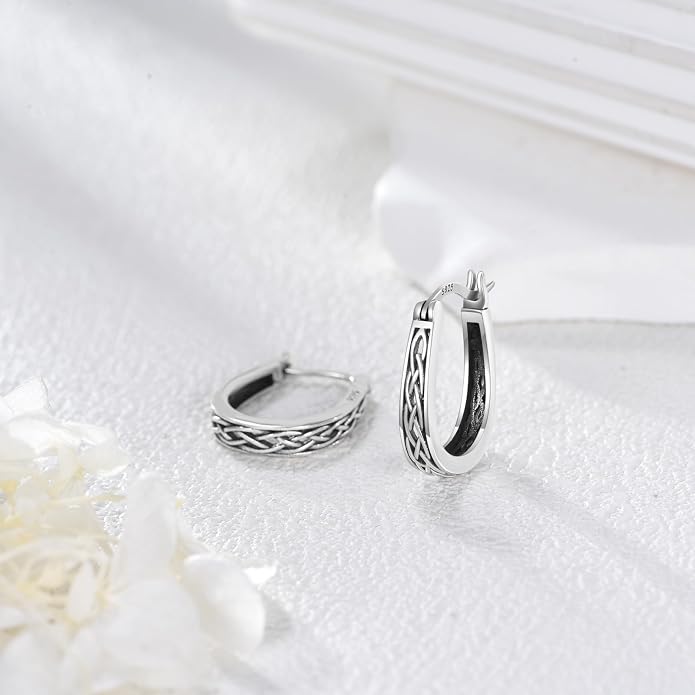 Sterling Silver Hoop Earrings Small Hoop Sun/Leaf/Triangle Huggie Earrings for Women Hypoallergenic
