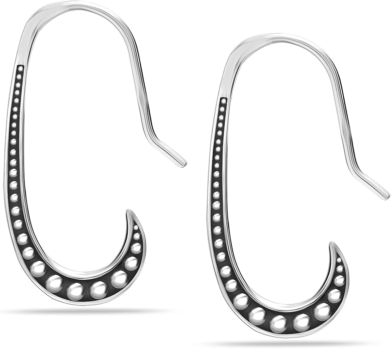LeCalla 925 Sterling Silver Drop Ear Cuffs Earrings | Lightweight Threader Wire Shaped Teardrop Dangle Earring for Women | Hypoallergenic Piercing Gifts for Her