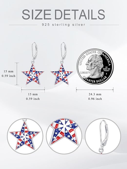 Seiyang Dangle Earrings 925 Sterling Silver Animal/American Flag/Turquoise Dangle Drop Earrings Jewelry Gifts for Women