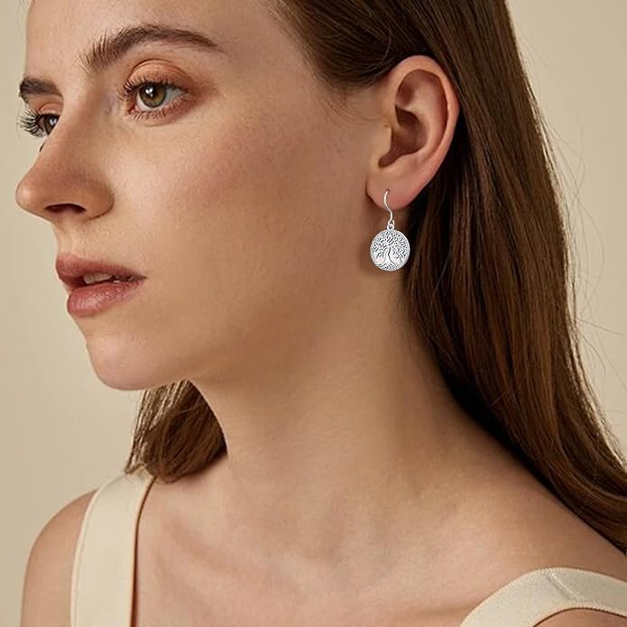 Aniu Tree of Life Earrings for Women Turquoise Malachite Teardrop Dangle Earrings for Women Sterling Silver Anniversary Birthday Drop Dangle Earrings Jewelry Gifts