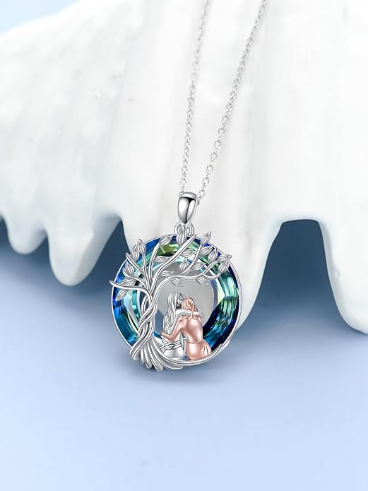 Sisters Necklace Sterling Silver Always My Sister Forever My Friend Jewelry Tree of Life Palm Trees Necklace for Women Female Friendship Jewelry