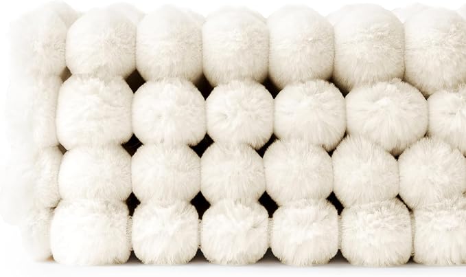MIULEE Faux Fur Plush Decorative Throw Pillow Covers 18x18 Set of 4, Spring Modern Soft Fuzzy Striped Cushion Covers for Sofa Couch Bed Living Room Cozy Home Decor,Cream White