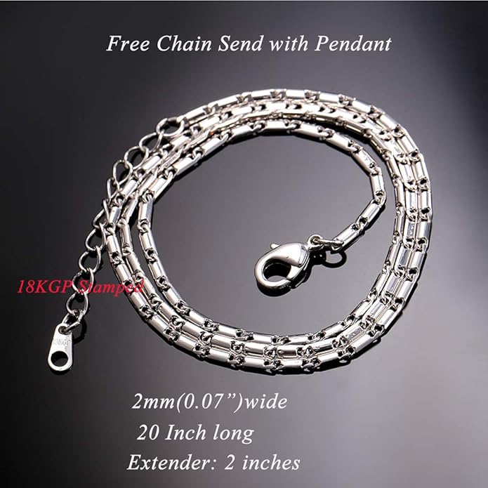 U7 Initial Necklace for Women, Gold/Platinum Plated CZ Crystal Letter A-Z Pendant Necklace, Shiny 20 Inch Name Chain Dainty Personalized Jewelry for Men Mom Wife Friend