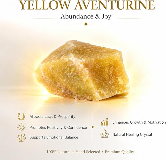 Large 1.25-2.0” Natural Yellow Aventurine Raw Crystals Stones for Meditation, Chakra, Reiki, Crystal Grid, Energy Work, Wire Wrapping, Tumbling & Spiritual Home Decor