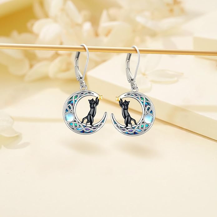 Tree of Life/Cat/Turtle/Butterfly/Flower/Celtic/Turquoise/Moonstone Dangle Earrings for Women Sterling Silver Cute Animals Drop Earrings Jewelry Gifts