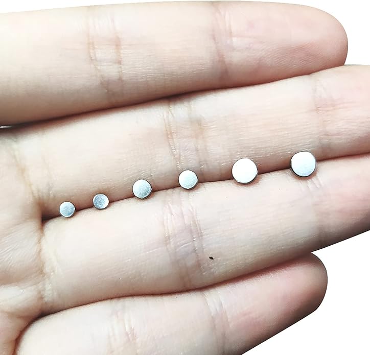 3pcs G23 Titanium 20G/18G/16G 6mm/8mm/10mm/12mm Press Fit Threadless Push Pop 2.5mm 3mm 4mm Flat Top 4mm Flat Back Piercing Lip Stud Earring Labret Monroe Lip Ring Tragus Cartilage Earring Stud