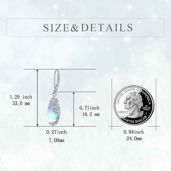 POPLYKE Tree of Life Teardrop Drop Dangle Earrings Sterling Silver Leverback Earrings Jewelry