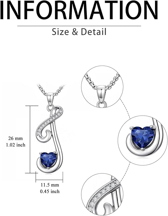 Birthday Gifts for Women Alphabet A to Z Initial Birthstone Pendant Necklaces for Women - 18k White Gold Plated Personalized Name Jewelry Anniversary Graduation Gifts for Wife Her Daughter Girlfriend(with Gift Box)