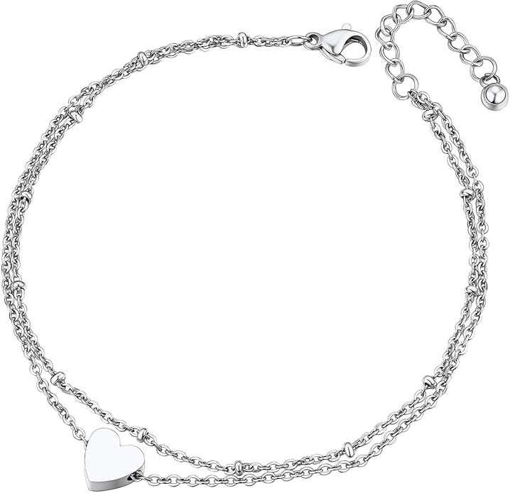 ChainsPro Anklets for Women Waterproof, Adjustable Stainless Steel/ Sterling Silver/14K Gold Plated Ankle Bracelets for Women, Non Tarnish Layered Anklets Beach Jewelry Gifts for Swimming & Daily Wear (Send Gift Box)