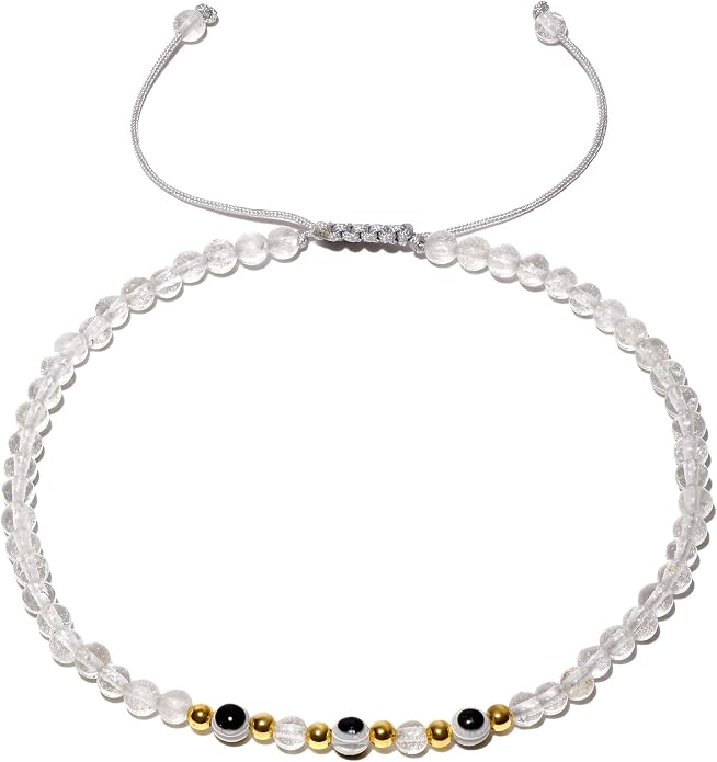 Evil Eye Ankle Bracelets for Women Beads Anklets Beach Accessiory Gemstone Healing Crystal Adjustable