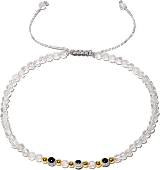 Evil Eye Ankle Bracelets for Women Beads Anklets Beach Accessiory Gemstone Healing Crystal Adjustable