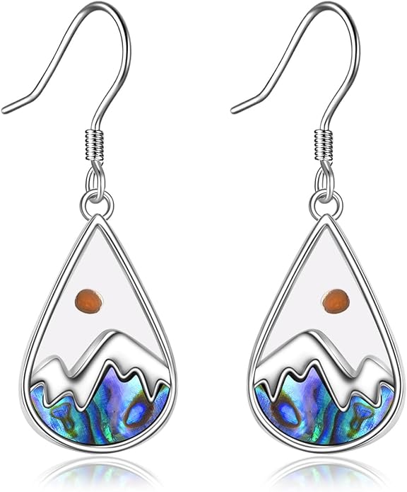 AOBOCO Mustard Seed Earrings for Women Sterling Silver Mountain Cross Earrings Dangle Christian Religion Jewelry Mothers Day Birthday for Mom Wife Friends