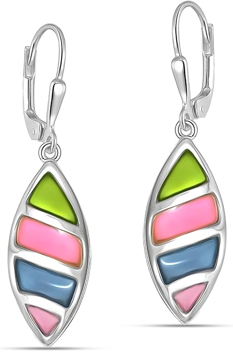 LeCalla 925 Sterling Silver Leverback Dangle Earrings for Women | Gemstone Drop Dangle Earring Jewelry Gifts for Wedding, Anniversary, Christmas, Valentine’s Day, New Year