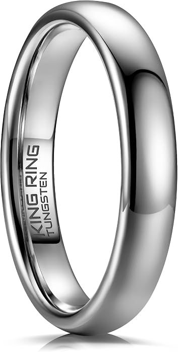 King Ring Tungsten 4/6/8mm Rings – Super Polished Wedding Bands – Designed in USA