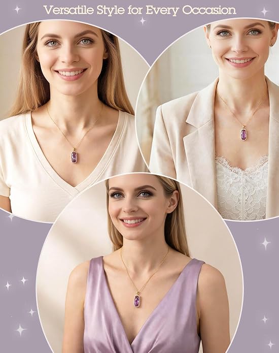 Natural Gemstone New Beginnings Birthday Graduation Gifts 925 Silver Jewelry Plated with 18K Gold Protection Necklace for Women