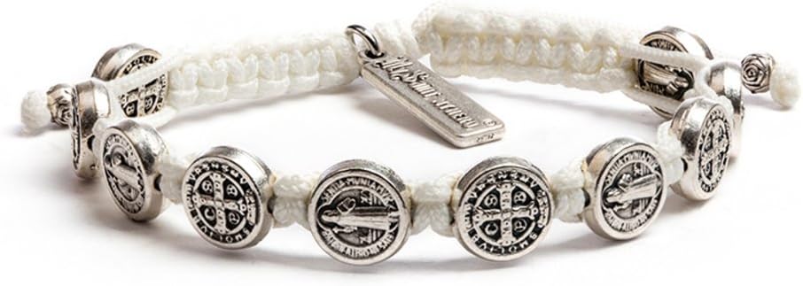 My Saint My Hero Benedictine Blessing Bracelets – Handwoven Spiritual Protection with Medals Hand-Cast In Italy at Sacred Site