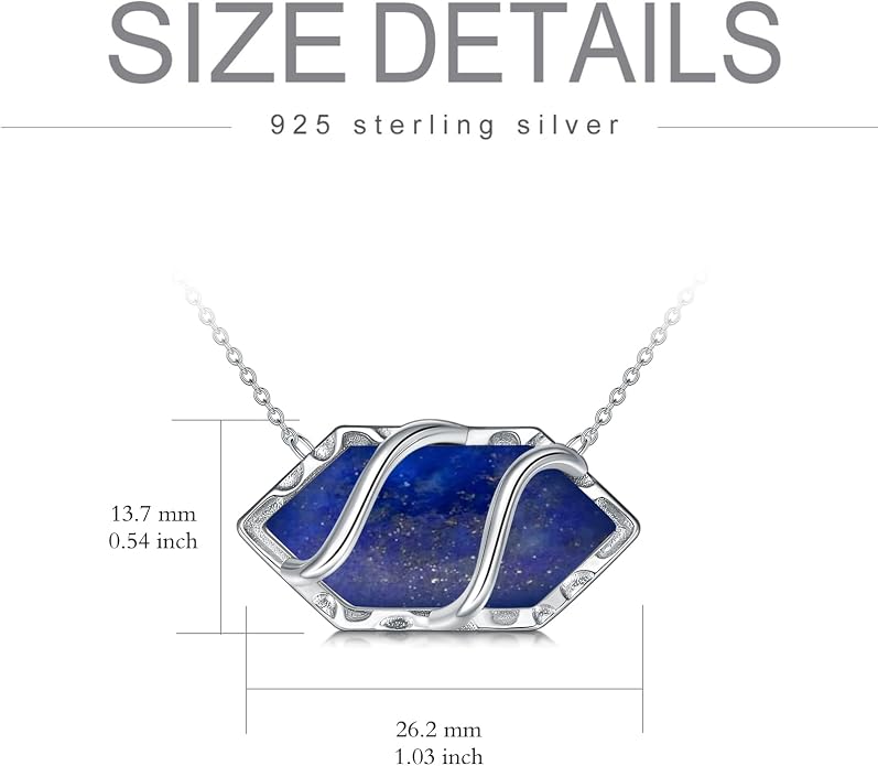 HPQQ Teardrop Necklace 925 Sterling Silver Filigree Gemstone Pendant Necklace Fine Jewelry Birthday Mother's Day Gifts for Women Her Mom
