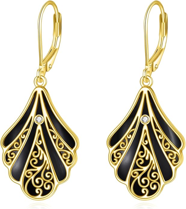 Abalone Shell Dangle Drop Earrings for Women 925 Sterling Silver Filigree Bohemian Earrings Jewelry Gift