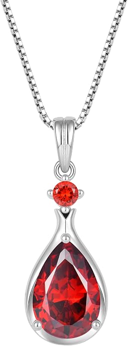 Birthstone Necklace for Women Teardrop Necklace S925 Sterling Silver Infinity Love Pendant for Mom Women