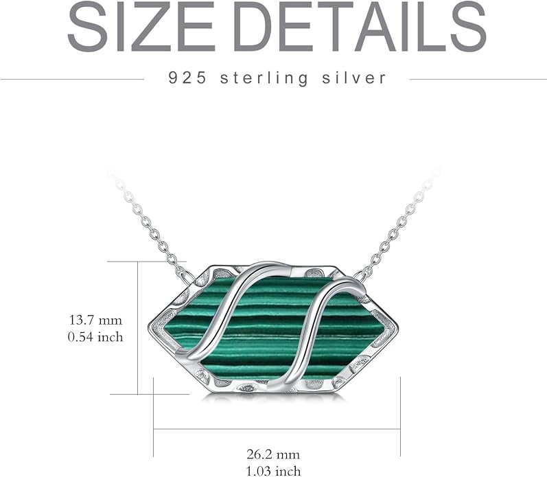 HPQQ Teardrop Necklace 925 Sterling Silver Filigree Gemstone Pendant Necklace Fine Jewelry Birthday Mother's Day Gifts for Women Her Mom