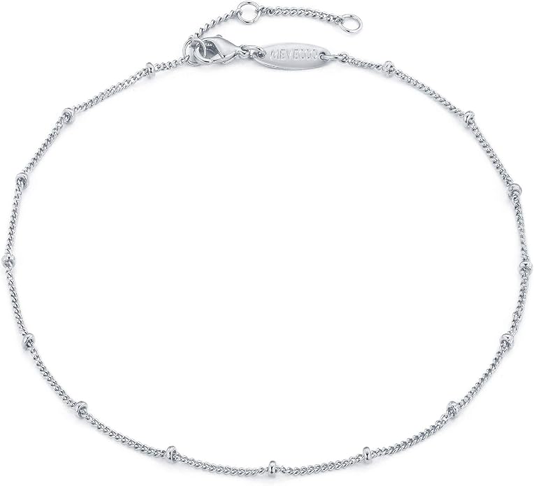 MEVECCO Anklet for Women Gold Chain 14K Gold Plated Dainty Boho Beach Summer Simple Foot Jewelry Ankle Bracelet