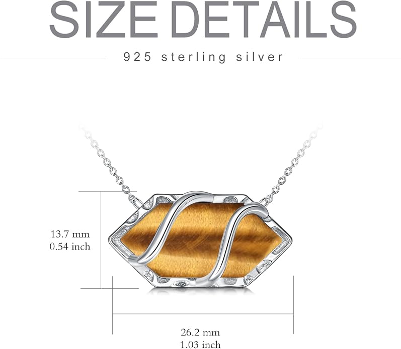 HPQQ Teardrop Necklace 925 Sterling Silver Filigree Gemstone Pendant Necklace Fine Jewelry Birthday Mother's Day Gifts for Women Her Mom