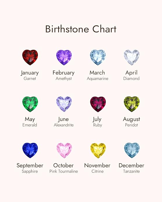 Anniversary Birthday Gifts for Women - Heart Birthstone Necklace: 925 Sterling Silver Rose/White/Yellow Gold Pendant Necklaces Gold Jewelry Gift for Wife Girlfriend Mom Daughter Grandma