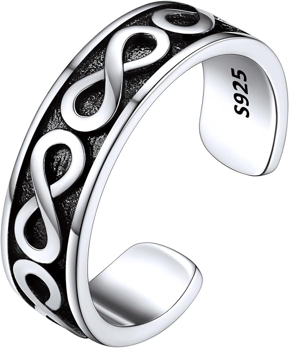 ChicSilver Toe Rings for Women 925 Sterling Silver Toe Ring Hypoallergenic Adjustable Open Rings for Women Summer Jewelry