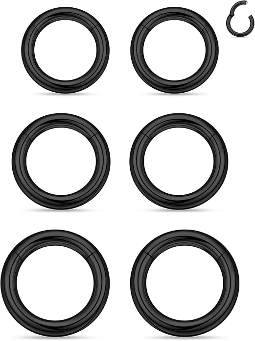 20G 18G 16G 14G 12G 10G 8G 6G 4G 2G Nose Rings Hoops 316l Surgical Steel Clicker Septum Lip Ring Tragus Helix Daith Rook Conch Snug Cartilage Lobe Earrings Hoop Piercing Jewelry For Women Men