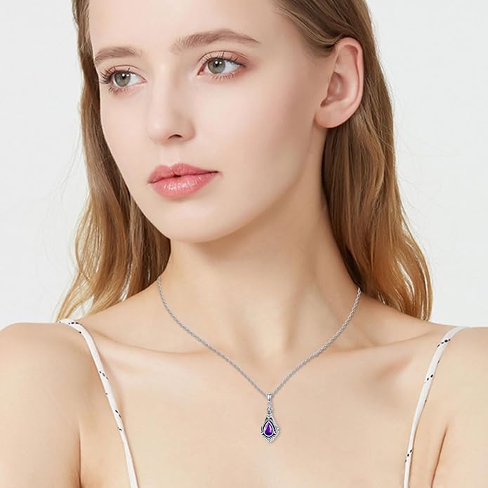 Seiyang Urn Necklace for Ashes 925 Sterling Silver with Birthstone Cremation Jewelry Keepsake Ashes Pendant Necklace Memorial Jewelry for Women Loved One