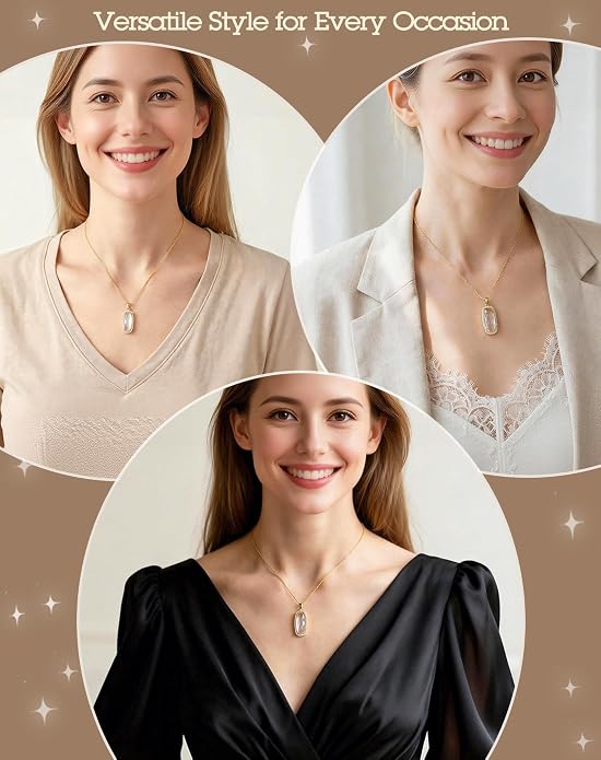 Natural Gemstone New Beginnings Birthday Graduation Gifts 925 Silver Jewelry Plated with 18K Gold Protection Necklace for Women