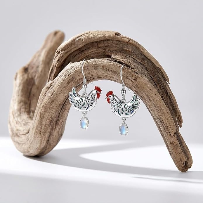 Silver Earrings Women Dangle Filigree/Abalone Shell/Turquoise Cowgirl Earrings Cat/Hummingbird/Chicken/Celtic Knot/Butterfly Jewelry Birthday Gifts for Women