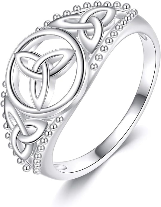 925 Sterling Silver Claddagh Ring/Celtic Knot Ring for Women, Irish Wedding Rings, Celtic Knot Irish Jewelry for Women