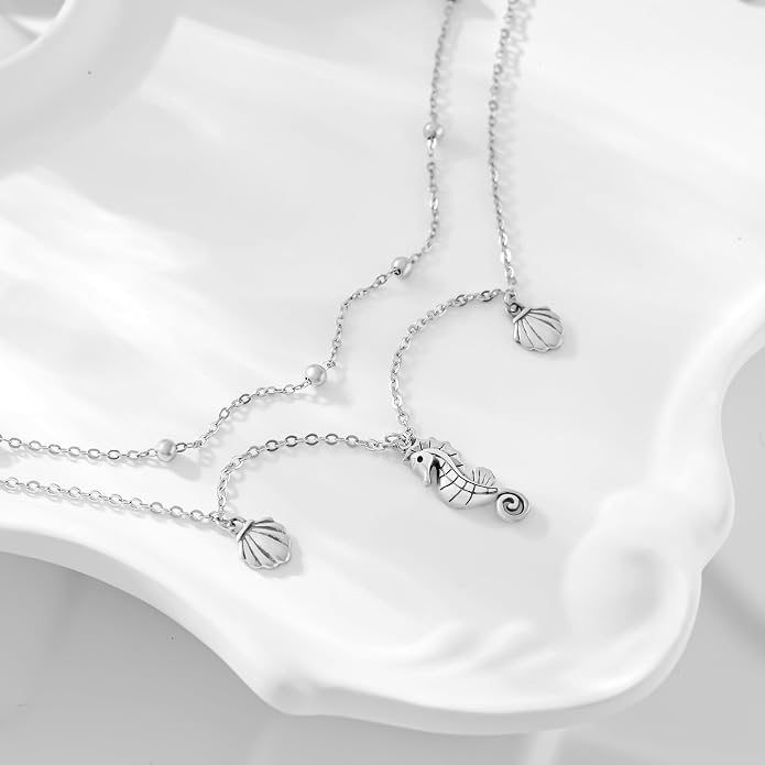 CHIC & ARTSY 925 Sterling Silver Ankle Bracelets for Women, Adjustable Layered Foot Chains with Nature & Symbol Charms, Lightweight Comfort Fit Boho Beach Everyday Jewelry