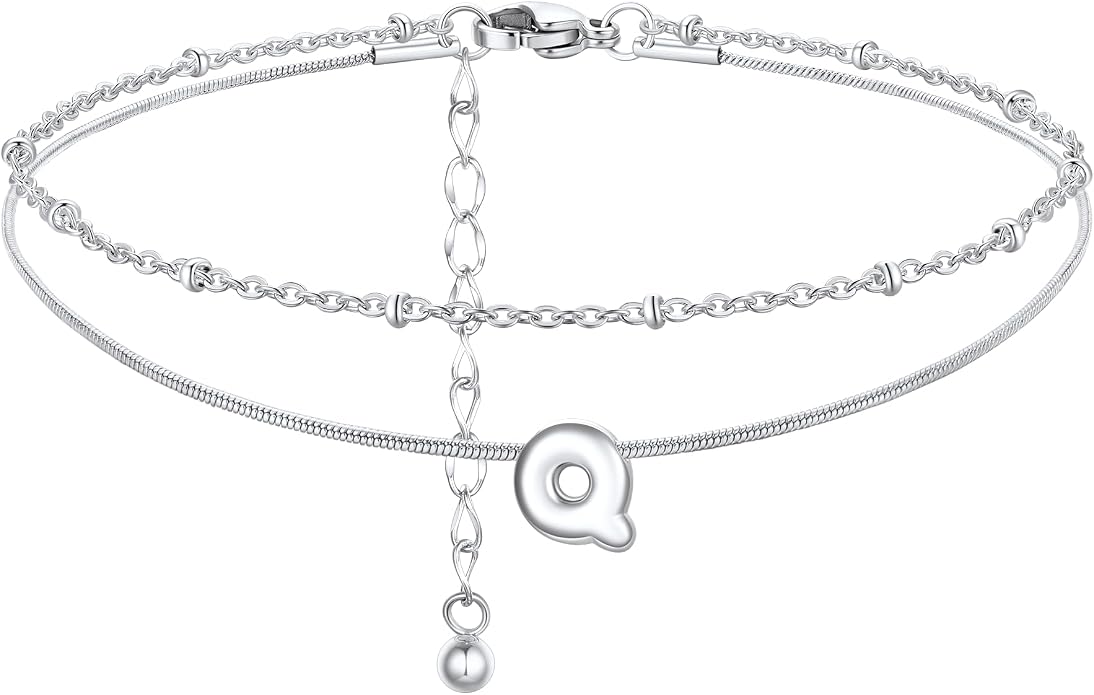 ChainsProMax Initial Ankle Bracelets for Women, Waterproof Anklets Bracelet Adjustable Summer Beach Women Foot Jewelry, Stainless Steel/Gold Plated-Send Gift Box/Letter A-Z