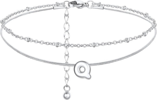 ChainsProMax Initial Ankle Bracelets for Women, Waterproof Anklets Bracelet Adjustable Summer Beach Women Foot Jewelry, Stainless Steel/Gold Plated-Send Gift Box/Letter A-Z
