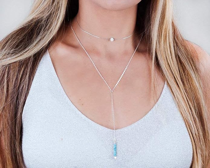 Opal Bead Choker Necklace – Rose and Gold Filled or Sterling Silver, Blue or White Opal Ball, Dainty Minimalist Jewelry 13.5"-16.5"