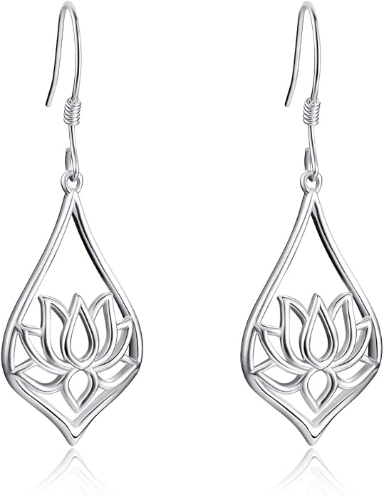 WINNICACA Sterling Silver Dangle Drop Earrings for Women Mom Flower Leverback Earrings Jewelry Christmas Anniversary Birthday Gifts