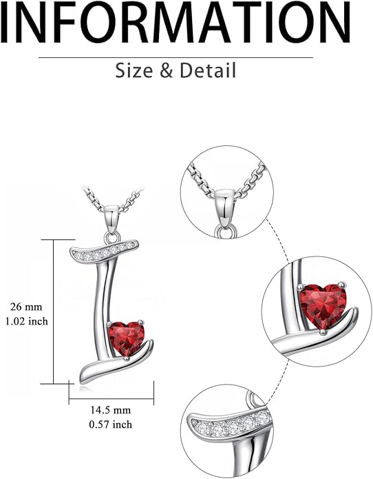 Birthday Gifts for Women Alphabet A to Z Initial Birthstone Pendant Necklaces for Women - 18k White Gold Plated Personalized Name Jewelry Anniversary Graduation Gifts for Wife Her Daughter Girlfriend(with Gift Box)